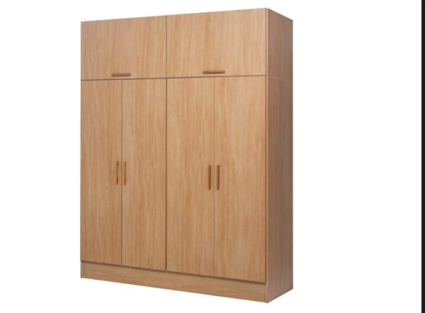 PLACARD TANA PIU ALTI 4 PUERTAS DE ABRIR CON BAULERA COLOR CARAMELO
