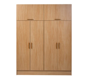 PLACARD TANA PIU ALTI 4 PUERTAS DE ABRIR CON BAULERA COLOR CARAMELO
