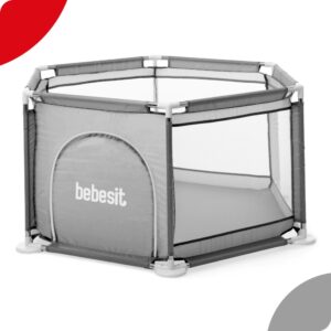 CORRALITO BEBESIT GRIS PLEGABLE
