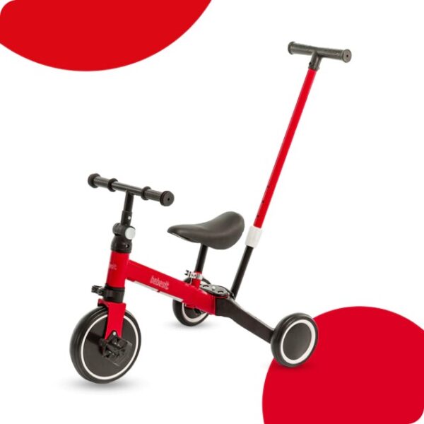 TRICICLO BEBESIT ROJO CON BARRA 2 EN 1