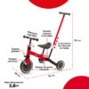 TRICICLO BEBESIT ROJO CON BARRA 2 EN 1