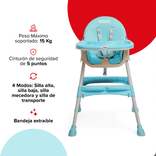 SILLA DE COMER BEBESIT MECEDORA CELESTE