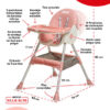 SILLA DE COMER BEBESIT MECEDORA ROSA