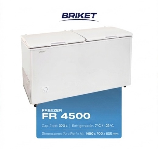 FREEZER BRIKET 4500 BLANCO 390L 2 PUERTAS