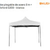 GAZEBO PLEGABLE DE ACERO 3X3 BLANCO KUSHIRO SIN LATERALES