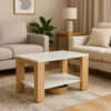 MESA CENTRO CALABRIA HICKORY/BLANCO