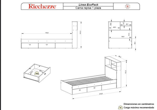 WhatsApp Image 2026-08-18 at 17.52.57 CAMA ECOPACK 1 PLAZA REPISA 2 CAJONES HICKORY/BLANCO