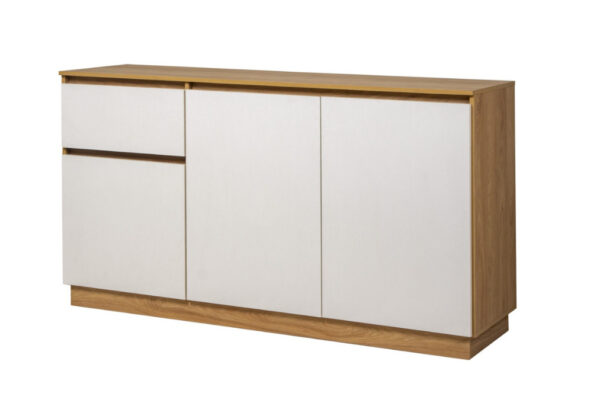 BAHIUT 3 PUERTAS 1 CAJON MESINA HICKORY / BLANCO TEXTURADO
