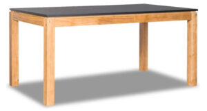 MESA MODERNA 1.60 X 0.90 MIEL TAPA NEGRA