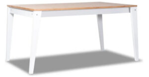 MESA NORDICA 1.50 X 0.90 BLANCA TAPA NATURAL