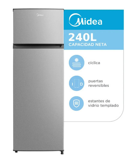 HELADERA MIDEA SILVER  240 LTS