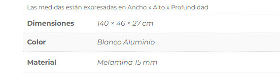 ALACENA ARCO 1.40 4 PUERTAS BLANCO ALUMINIO